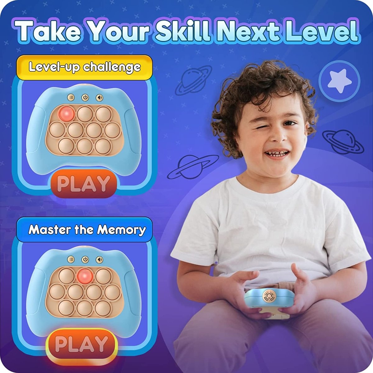 Pop It! PRO - The Light - Up, Pattern - Popping Game - Baby Gem