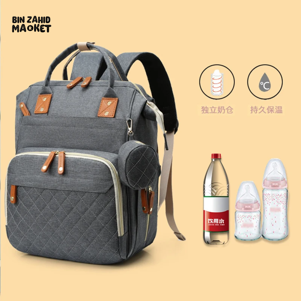 Large Capacity Waterproof Mummy Bag Backpack – Unisex Baby Diaper Bag (Pakistan)
