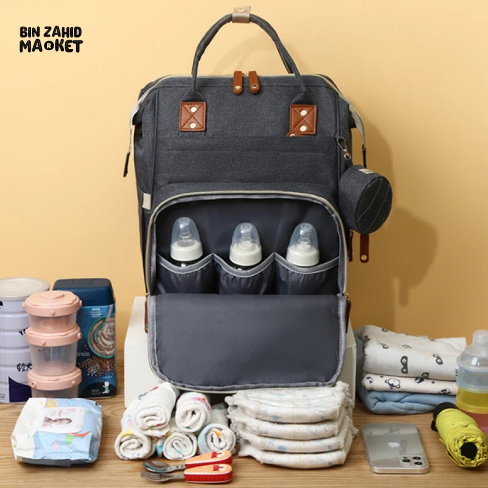 Large Capacity Waterproof Mummy Bag Backpack – Unisex Baby Diaper Bag (Pakistan)