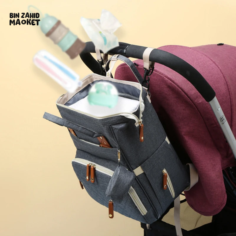 Large Capacity Waterproof Mummy Bag Backpack – Unisex Baby Diaper Bag (Pakistan)