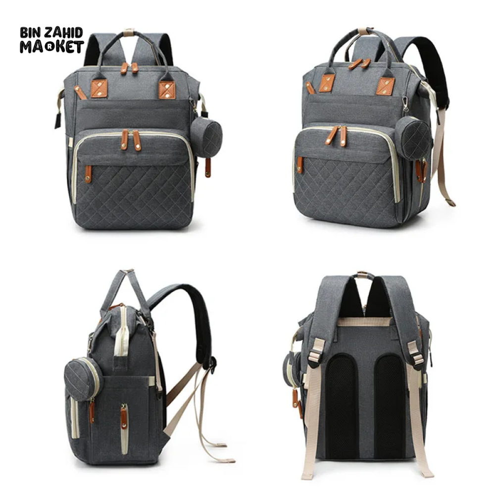 Large Capacity Waterproof Mummy Bag Backpack – Unisex Baby Diaper Bag (Pakistan)