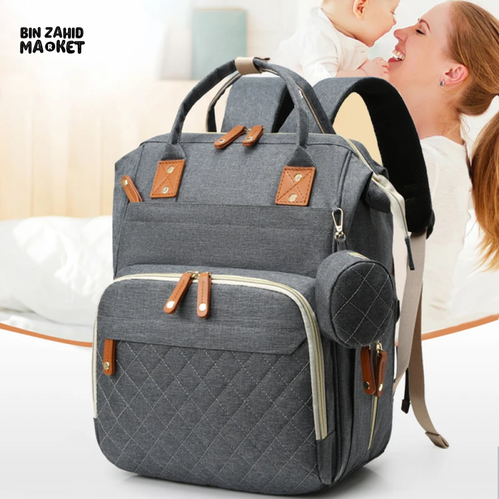 Large Capacity Waterproof Mummy Bag Backpack – Unisex Baby Diaper Bag (Pakistan)