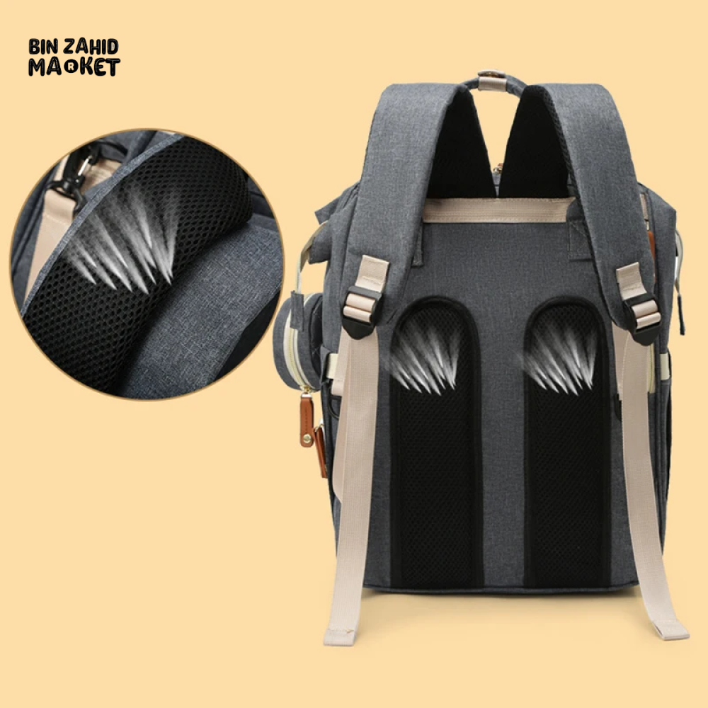 Large Capacity Waterproof Mummy Bag Backpack – Unisex Baby Diaper Bag (Pakistan)