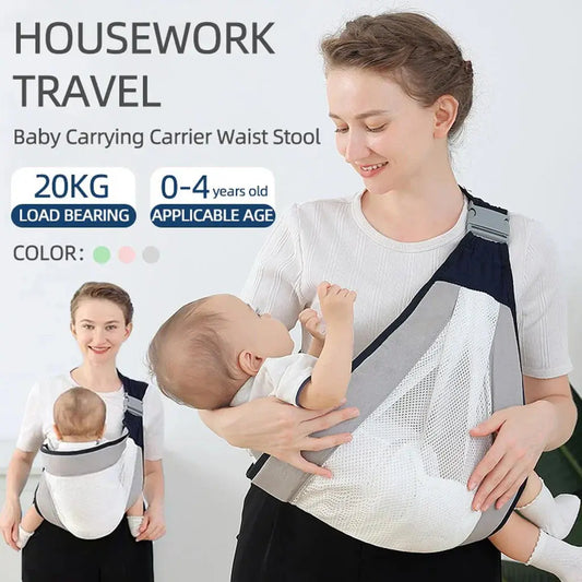 Adjustable Newborn Baby Carrier Sling Wrap Breathable Backpack Shoulder Strap for baby feeding darvaza.pk