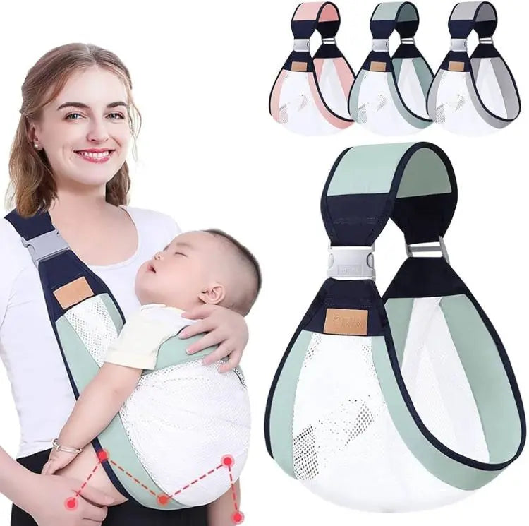 Adjustable Newborn Baby Carrier Sling Wrap Breathable Backpack Shoulder Strap for baby feeding darvaza.pk