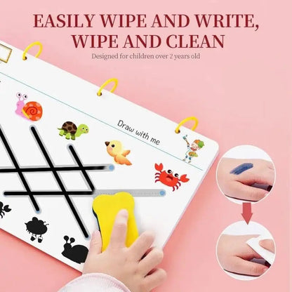 Reusable Tracing Work Book 64 Pages With ( 2 Markers & Duster Attcahed) (Premium Quality) GOODBABYPAKISTAN
