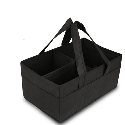 Baby Diaper Caddy Organizer, Foldable Felt Storage Bag with Multi Pockets and Flexible Compartments